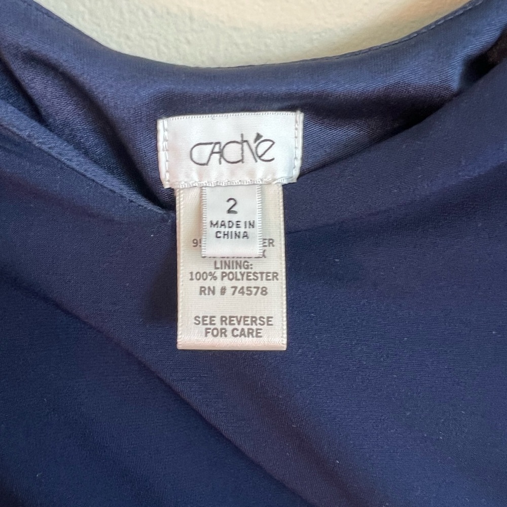 Cache Deep Blue Layered Midi Dress - image 3